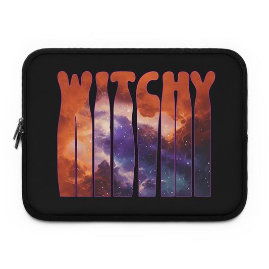 WITCHY cosmos letters Laptop Sleeve celestial witch design