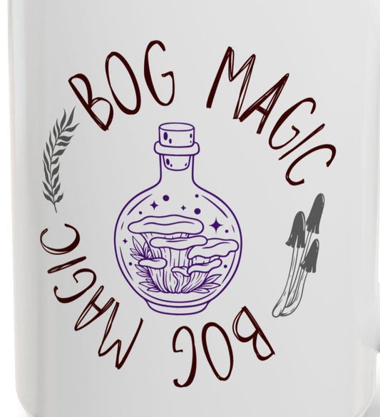 Bog Magic mug Accent Coffee Mug, mushrooms, potion bottle, goblincore