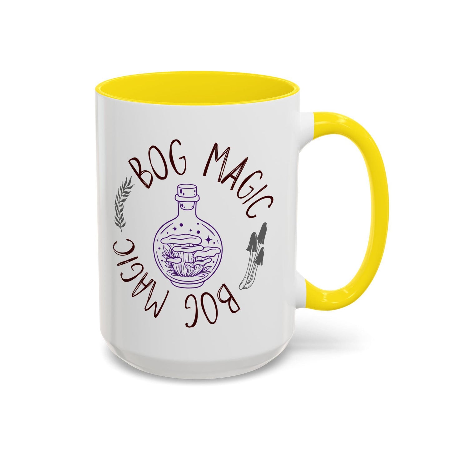Bog Magic mug Accent Coffee Mug, mushrooms, potion bottle, goblincore