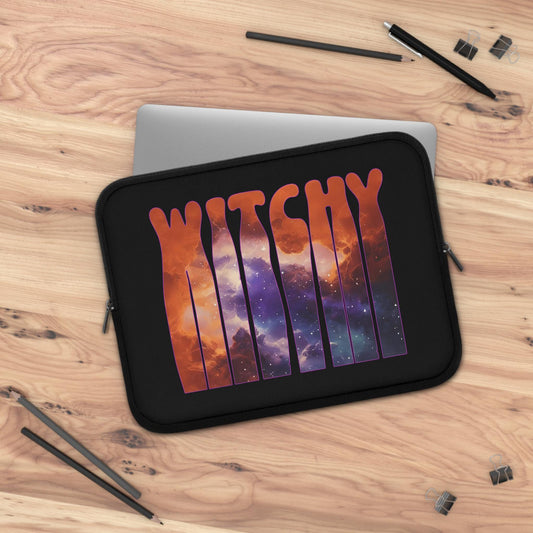 WITCHY cosmos letters Laptop Sleeve celestial witch design
