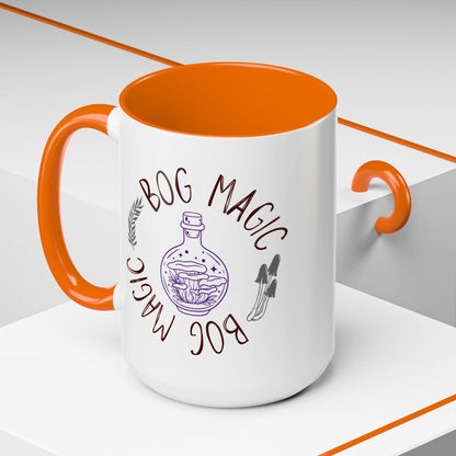 Bog Magic mug Accent Coffee Mug, mushrooms, potion bottle, goblincore