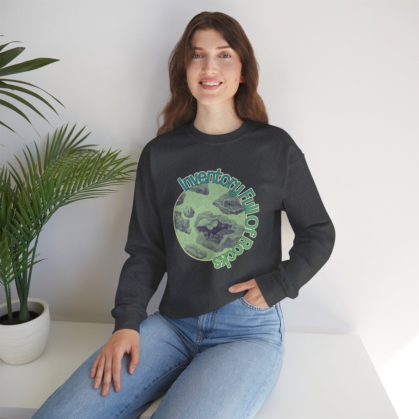 Inventory Full of Rocks Sweatshirt Goblincore DND TTRPG Crewneck