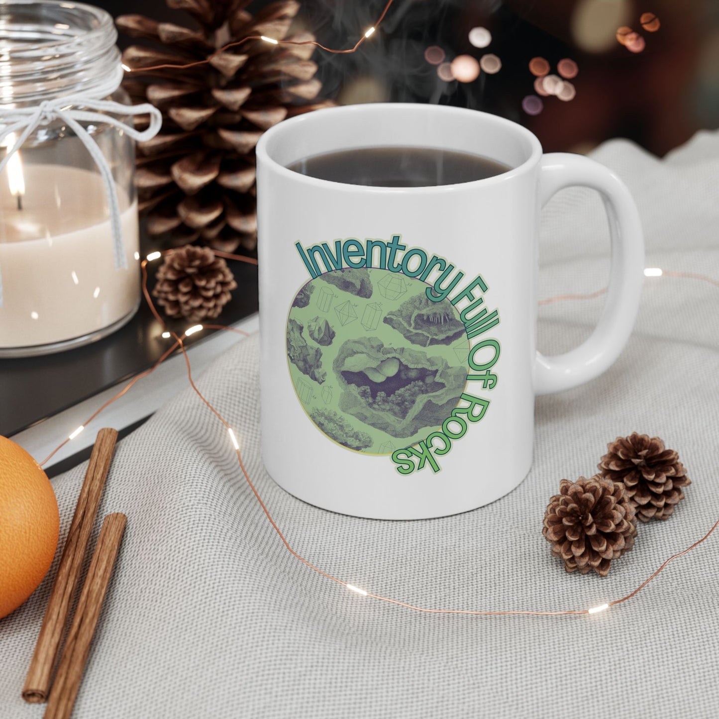Inventory Full of Rocks Mug Goblincore DND TTRPG Coffee Mug 11oz 15oz Ceramic