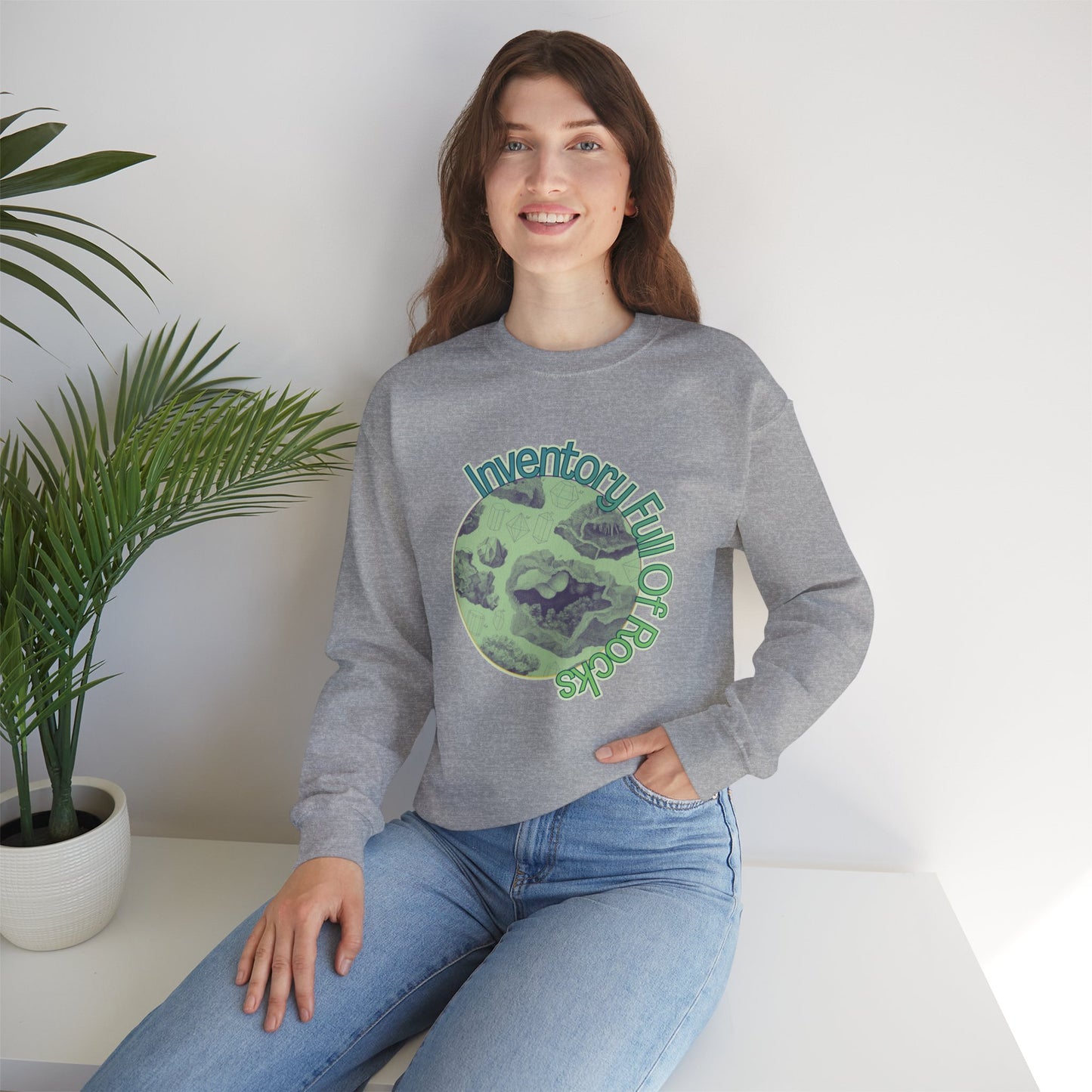 Inventory Full of Rocks Sweatshirt Goblincore DND TTRPG Crewneck