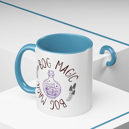 Bog Magic mug Accent Coffee Mug, mushrooms, potion bottle, goblincore