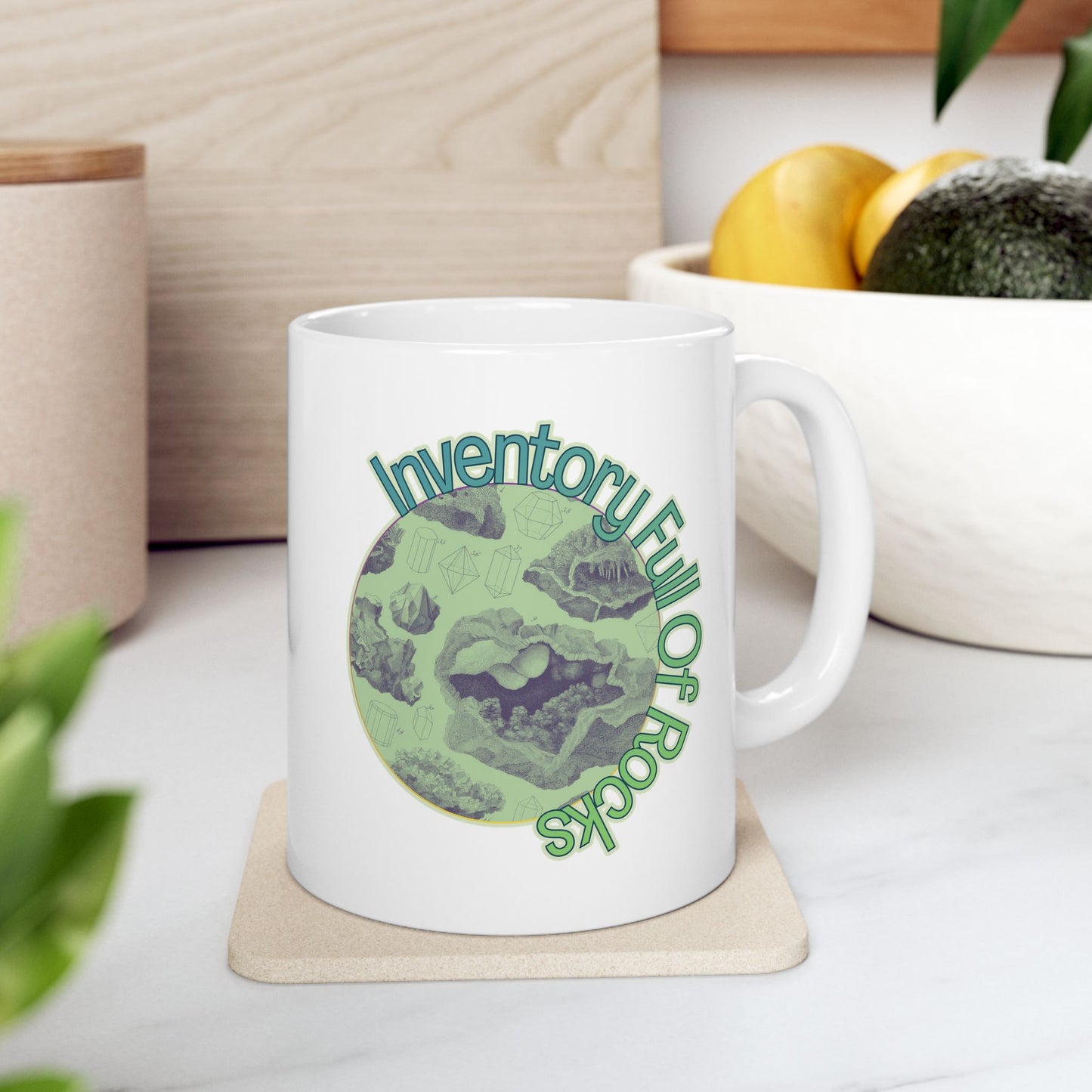 Inventory Full of Rocks Mug Goblincore DND TTRPG Coffee Mug 11oz 15oz Ceramic