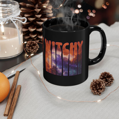 Witchy Galaxy Mug Cosmic Witch Ceramic Coffee Cup Wicca Pagan