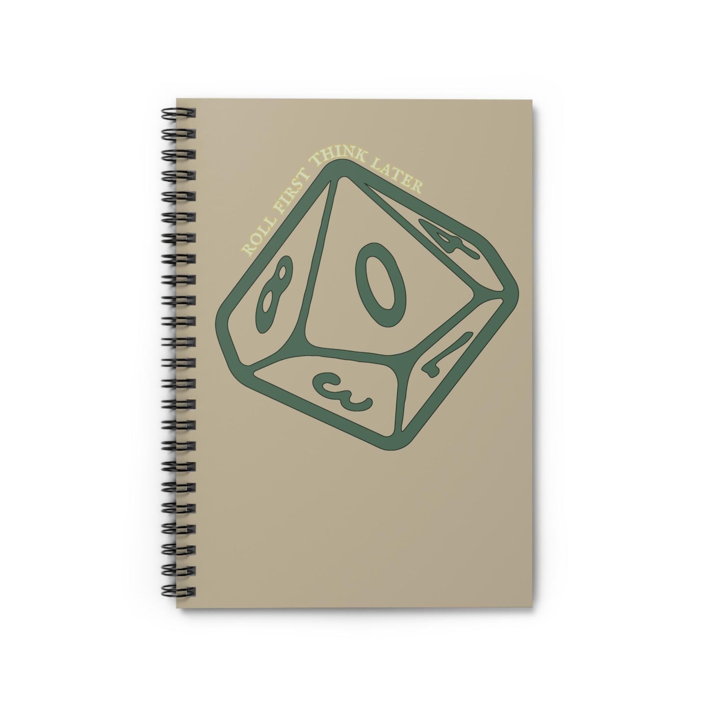 Roll First Think Later Dice Goblin Notebook DND Spiral Journal TTRPG Notes