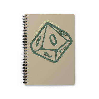 Roll First Think Later Dice Goblin Notebook DND Spiral Journal TTRPG Notes