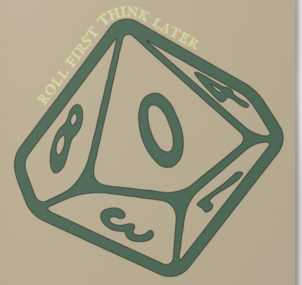 Roll First Think Later Dice Goblin Notebook DND Spiral Journal TTRPG Notes