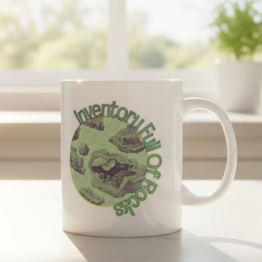 Inventory Full of Rocks Mug Goblincore DND TTRPG Coffee Mug 11oz 15oz Ceramic