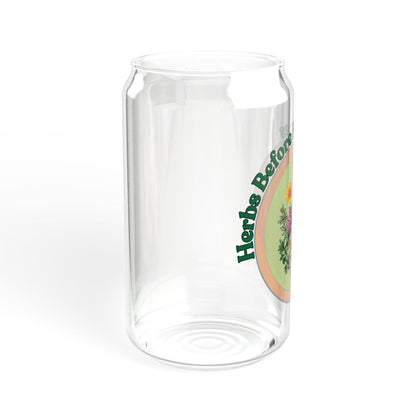 Herbs Before Hexes Glass Tumbler | Witchy Kitchen Decor, 16oz