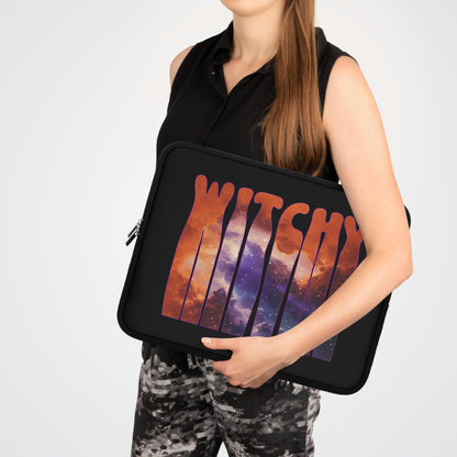 WITCHY cosmos letters Laptop Sleeve celestial witch design
