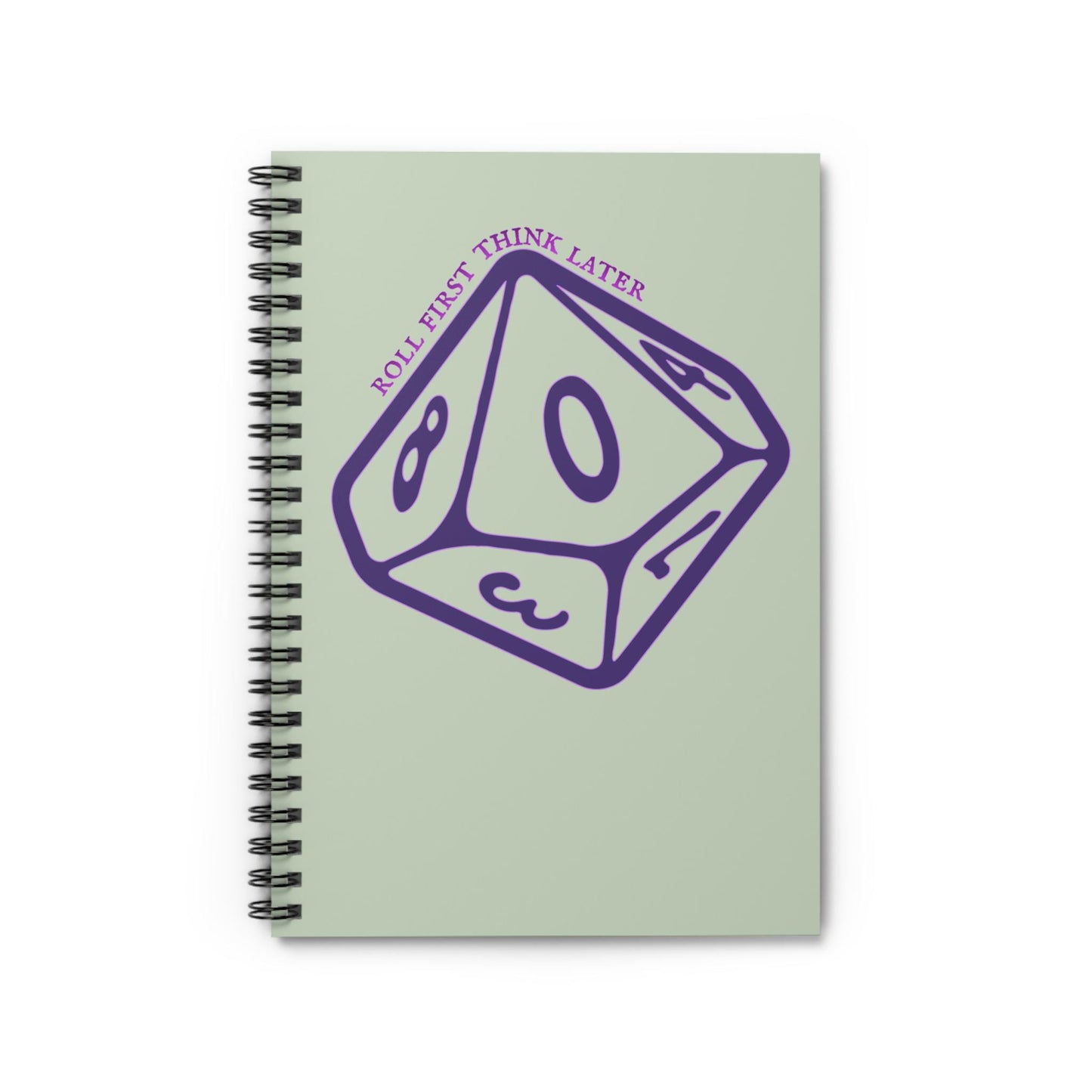 Roll First Think Later Dice Goblin Notebook DND Spiral Journal TTRPG Notes