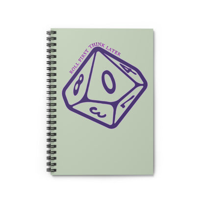 Roll First Think Later Dice Goblin Notebook DND Spiral Journal TTRPG Notes