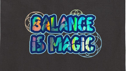 Balance Is Magic Witchy Cosmic Typography, Sacred Geometry Alchemy DND Goblin Gear Canvas Tote