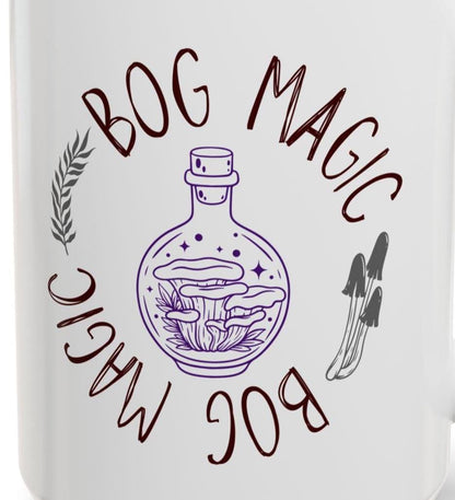Bog Magic mug Accent Coffee Mug, mushrooms, potion bottle, goblincore