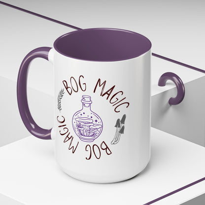 Bog Magic mug Accent Coffee Mug, mushrooms, potion bottle, goblincore