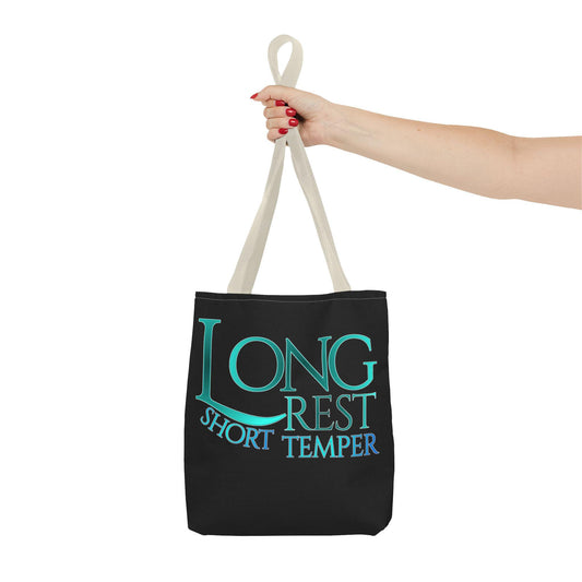 Long Rest Short Temper tote bag TTRPG gaming phrase